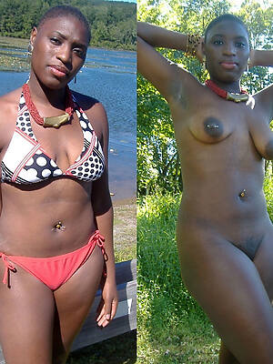 black mature flaunts the brush pussy