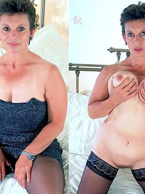 busty full-grown mammy dressed undressed